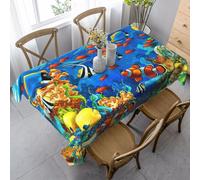 KAPPTYY Tovaglia elegante con stampa di oceano tropicale pesce corallo mondo sottomarino elegante tovaglia con morbido tessuto spesso per banchetti celebrazione