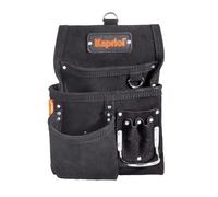 BORSA PORTA UTENSILI DA CARPENTIERE 5 TASCHE IN CUOIO TINTO NERO KAPRIOL