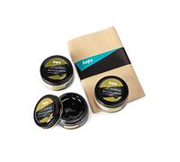 Kaps Set Crema Delicata per Scarpe Bianca, Trasparente e Nera, 3 x 50 ml con panno in cotone - Cura per pelle liscia e sintetica