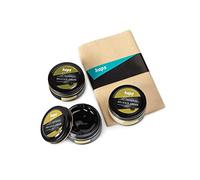 Kaps Set Crema Delicata per Scarpe Blu Navy, Trasparente e Nero, 3 x 50 ml con panno in cotone - Cura per pelle liscia e sintetica