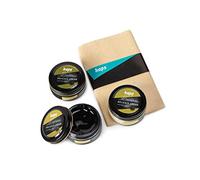 Kaps Set Crema Delicata per Scarpe Marrone Scuro, Trasparente e Nero, 3 x 50 ml con panno in cotone - Cura per pelle liscia e sintetica