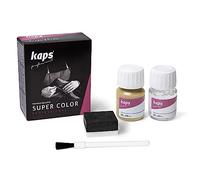 Kaps Tinta Super Color + Preparatore (25 ml ognuno), Colorante Professionale per Pelle Naturale, Tela, Ecopelle, Nutre e Ripara le Scarpe in Pelle (104 - Biscotto)