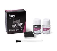 Kaps Tinta Super Color + Preparatore (25 ml ognuno), Colorante Professionale per Pelle Naturale, Tela, Ecopelle, Nutre e Ripara le Scarpe in Pelle (115 - Grigio Scuro)