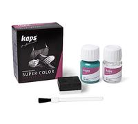 Kaps Tinta Super Color + Preparatore (25 ml ognuno), Colorante Professionale per Pelle Naturale, Tela, Ecopelle, Nutre e Ripara le Scarpe in Pelle (165 - Turchese)