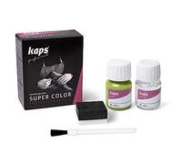 Kaps Tinta Super Color + Preparatore (25 ml ognuno), Colorante Professionale per Pelle Naturale, Tela, Ecopelle, Nutre e Ripara le Scarpe in Pelle (132 - Verde Isola)
