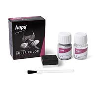 Kaps Tinta Super Color + Preparatore (25 ml ognuno), Colorante Professionale per Pelle Naturale, Tela, Ecopelle, Nutre e Ripara le Scarpe in Pelle (401 - Argento)