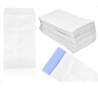 KAPSING 100 sacchetti di carta, autoadesivi, sacchetti di carta, mini sacchetti piatti da riempire, per monete e gioielli, caramelle (6 x 10 cm, bianco)