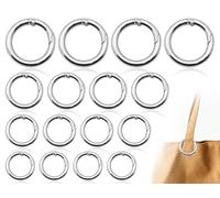 KAPSING 16 portachiavi in acciaio inox, moschettone rotondo, anello a O, moschettone in argento (diametro interno 13/17/19/25 mm)