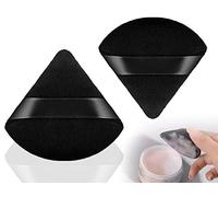 KAPSING 2 pompon in polvere a triangolo nero, spugna per make up, spugna triangolare per trucco, fondotinta cosmetico morbido per il corpo, 2 pezzi