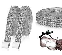 KAPSING 2m strass autoadesivi 0,8 mm Wide Glitter Stones autoadesivo bling bling strass da attaccare per auto Craft Wedding Decoration (1m / rotolo)