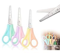 KAPSING 3 Forbici per Bambini con Scala, Forbici di Sicurezza a Punta Tonda, Forbici per Carta, Perfette per Ornamenti Artigianali Fai da Te e Clip Art per Diario