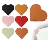 KAPSING 6 pezzi segnalibri, sei colori in pelle cuore segnalibri accessori libro per pagina angolo, segnalibri fatti a mano, segnalibri angolo creativo