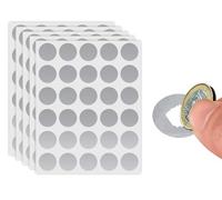 KAPSING Confezione da 150 etichette adesive antigraffio, adesivi per gratta e vinci rotondi argento da 25 mm, adesivi antigraffio, per matrimonio