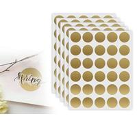 KAPSING Confezione da 150 etichette adesive antigraffio, adesivi per gratta e vinci rotondi dorati da 25 mm, adesivi antigraffio, per matrimonio