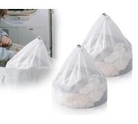 KAPSING Confezione da 2 reti per bucato, rete per bucato 50 x 60 cm per lavatrice, reti per bucato riutilizzabili a maglia fitta con fermacavo