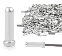 KAPSING Confezione da 200 cappucci terminali per cavo freno, cappucci terminali per bicicletta in lega di alluminio argento