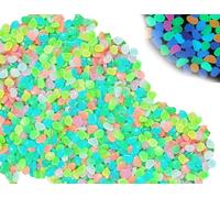 KAPSING Confezione da 300 Ciottoli Luminosi, Piccoli ciottoli Fluorescenti in plastica che si illuminano al Buio, per Acquari, Giardini, Passerelle, Balconi, Camerette per Bambini (Colorati)