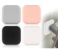 KAPSING Confezione da 4 Fermaporta Grandi, Fermaporta Quadrati in Silicone, Paracolpi in Gomma Autoadesivi 4,5 x 4,5 cm Paracolpi per Maniglia della Porta Paracolpi da Parete