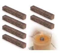 KAPSING Pack of 6 permanent wicks compatible with wax eaters, permanent wick for candle residues, table fire wicks for self-making, candle residue eaters indoor permanent wick(2cm)