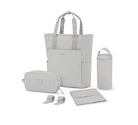 Kapten & Son Lindby Diaper Set 12 l, zainofasciatoio 2 in 1 e borsa con fissaggio per carrozzina e valigia, inclusa borsa da trucco e portabottiglie isolato, greige