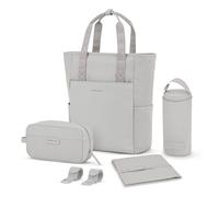 Kapten & Son Set di borse fasciatoio Lindby 4 pezzi con scomparto per laptop grigio