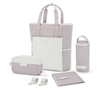 Kapten & Son Set di borse fasciatoio Lindby 4 pezzi con scomparto per laptop rosa