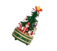 KAQNTUD Artigianale in legno rotante Music Box Albero di Natale Con Figurine Ornamenti Per Festivi Casa Mensola Da Tavolo Decors Festival Rotante Music Box Decors