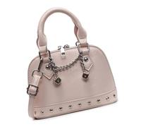 KAQNTUD Borsa a tracolla alla moda in PU con design a rivetto e finitura lucida, Come mostrato, Taglia unica