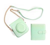 KAQNTUD Borsa a tracolla alla moda per fotocamera Mini12 Borsa a tracolla per fotografia per gli appassionati di viaggio e fotografia, Verde Sinfonia