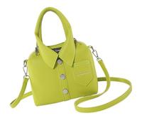 KAQNTUD Borsa a tracolla da donna alla moda, in pelle PU, a forma di camicia, con cerniera e maniglia superiore, per viaggi nel tempo libero, verde