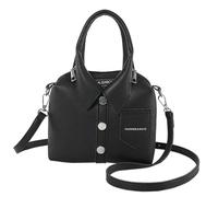 KAQNTUD Borsa a tracolla da donna alla moda, in pelle PU, a forma di camicia, con cerniera e maniglia superiore, per viaggi nel tempo libero, Nero