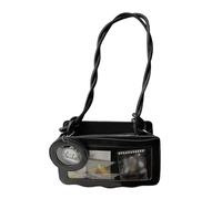 KAQNTUD Borsa a tracolla in pelle PU per display pin Bella Itabag Messaggeri a spalla semplici Decorazione di moda Bella spalla in pelle PU Itabag Semplice Crossbody Incontri di moda, Nero , One Size