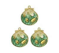 KAQNTUD Nauticals Inspire - Set di 3 ciondoli multicolore a forma di stella marina con conchiglie per creare collane e gioielli ispirati alla spiaggia, Misura unica, come descritto, come descritto