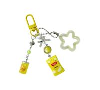 KAQNTUD Nostalgico Jelly Snack Portachiavi Miniature Patatine Accessorio Fatto a Mano Resina Per Amico Compleanno Sorpresa, Giallo, Taglia unica