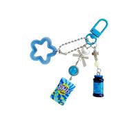KAQNTUD Nostalgico Jelly Snack Portachiavi Miniature Patatine Accessorio Fatto a Mano Resina Per Amico Compleanno Sorpresa, Blu, Taglia unica