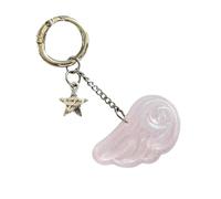 KAQNTUD Portachiavi in resina di colore brillante, con ali e stelle, alla moda, per ragazze adolescenti, decorazioni leggere, rosa, Taglia unica