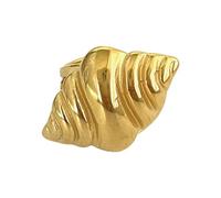 KAQNTUD Spirali/Conche/Croissants Anelli di apertura regolabili Trendy Gioielli in acciaio inossidabile per donne alla moda