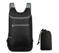 KAQNTUD Zaino da giorno resistente agli spruzzi, per campeggio, escursionismo, arrampicata, equitazione, unisex, pieghevole, da viaggio, grande capacità, grigio