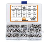 KARAA 1100 Pcs m3 Viti Dadi e Rondelle in Acciaio Inox m3, Viti a Testa Esagonale con Esagono Incassato Testa a Bullone e Dadi M3 * 4/5/6/8/10/12/14/16/18/20/25/30 Con scatola di immagazzinaggio