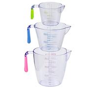 KARAA 3 Pezzi Bicchieri Graduati Misurino Graduato Trasparente, Misurino di Plastica per Misuratore Liquidi Laboratorio Becher 200 ml 400 ml 900 ml
