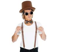 Karabu Set Bretelle Papillon e Occhiali Steampunk Gotico Vittoriano