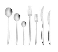 Karaca Amour Elegance - Set di 84 posate con scatola per 12 persone, in acciaio, 12 forchette, 12 cucchiai, 12 coltelli da tavola, 12 forchette da dessert, 12 cucchiai da dessert