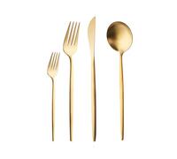 Karaca Bella Matte Gold - Set di 24 posate per 6 persone, eleganti posate in pratica scatola per una tavola elegante