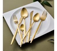 KARACA Callisto - Servizio da tavola da 84 pezzi, scatola separata, oro, elegante set da tavola per intrattenimento e occasioni speciali