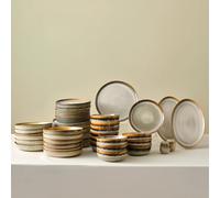 Karaca Earth Collection - Set di piatti da tavola in gres porcellanato con piatti da portata e dessert, ciotole, 52 pezzi, in gres porcellanato, per 12 persone (multi)