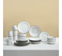 Karaca Emma - Set di stoviglie in porcellana, 30 pezzi, piatti da cucina e ciotole, set da pranzo per 6 persone, piatti piani, ciotole per pasta, insalatiera, piatti da contorno, tazze moderne