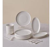Karaca Forever Bone Fika - Set Colazione 22 Pezzi, Set Piatti Moderni per 6 Persone, Servizio Piatti in Porcellana per Brunch, Formaggi e Marmellate - Bianco