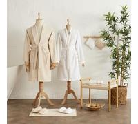 Karaca Home Glory Lurex - Set da bagno familiare, 9 pezzi, colore: oro-beige