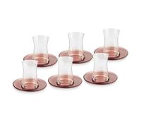 Karaca Juliet 12-Piece Turkish Tea Set per 6 People, Marrone