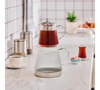 Karaca Keops - Teiera in vetro borosilicato, 2500 ml, recipiente per bevande, resistente alle temperature, adatto per scaldavivande